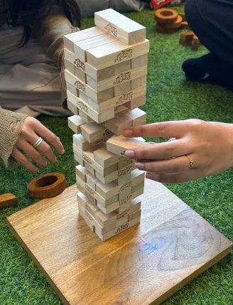 Team Playing Jenga